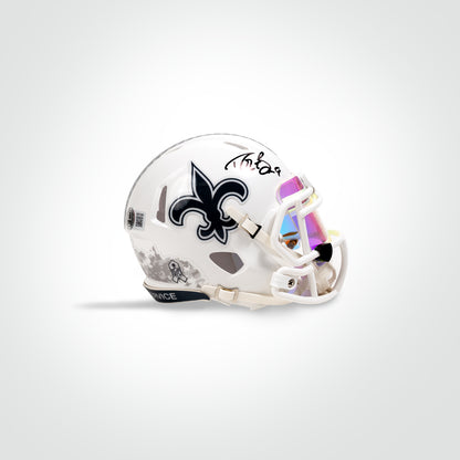 Drew Brees Signed Saints Salute to Service (STS) Mini Helmet - The Real Autograph