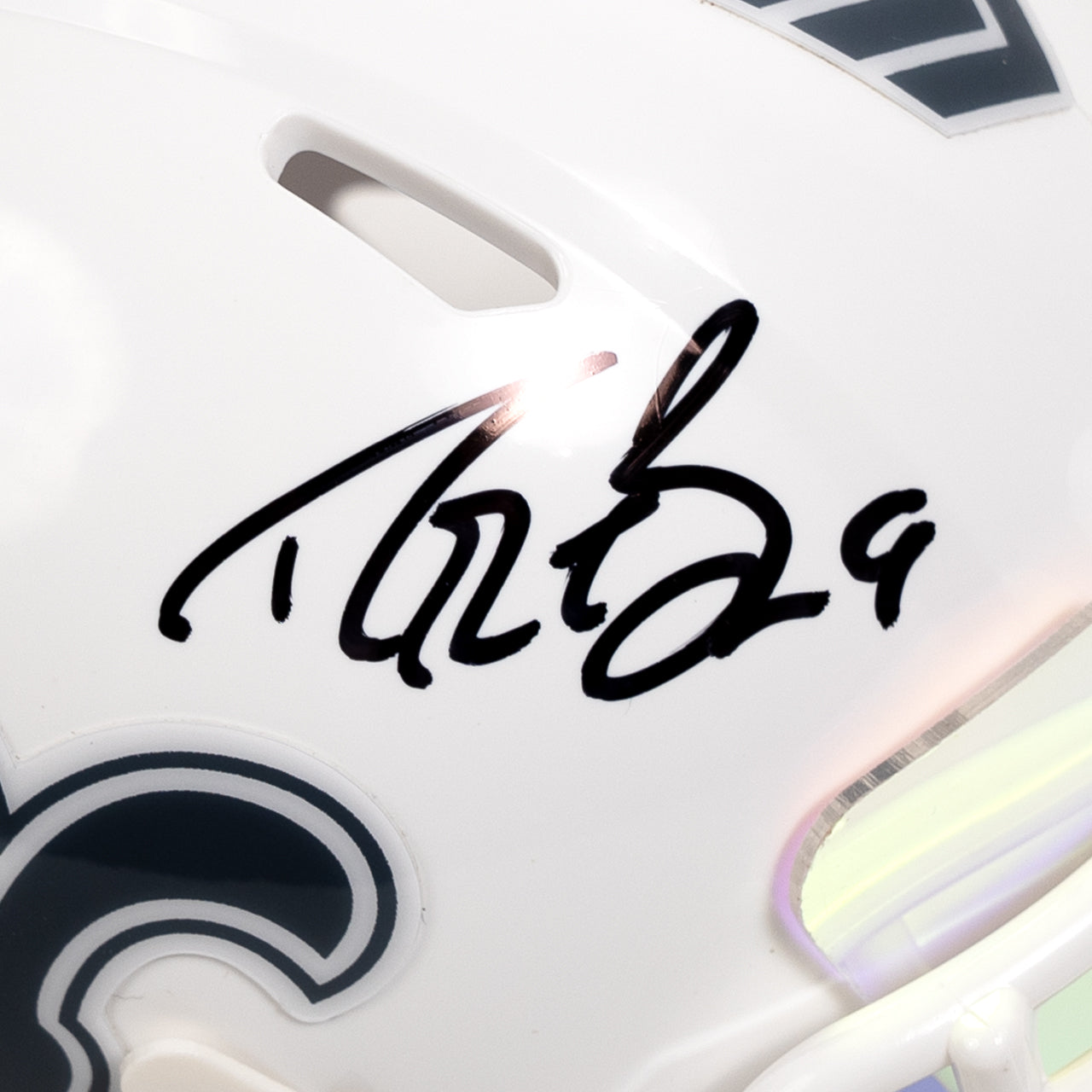 Drew Brees Signed Saints Salute to Service (STS) Mini Helmet - The Real Autograph