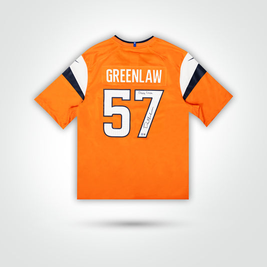 Dre Greenlaw Signed Broncos Nike Game Jersey Inscribed "Orange Crush"