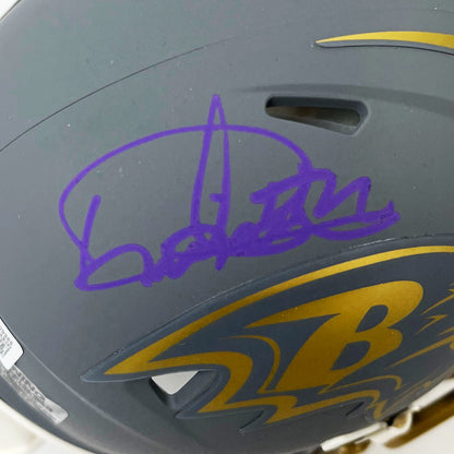 Derrick Henry Signed Ravens Slate Speed Mini Helmet