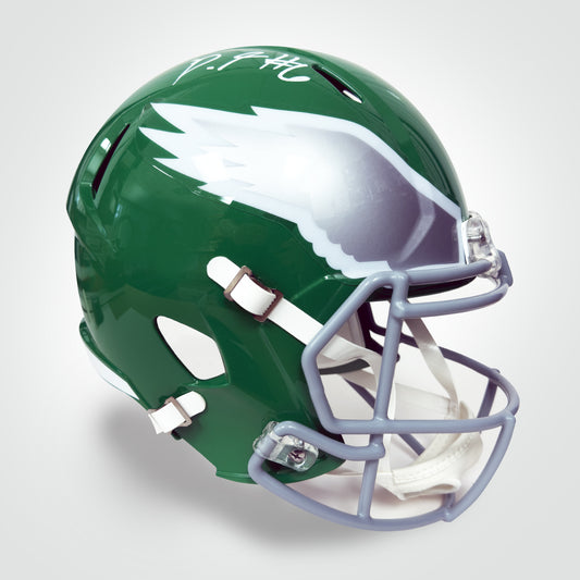 DeVonta Smith Signed Eagles Kelly Green Full Size Replica Helmet