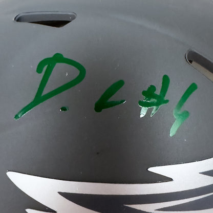 DeVonta Smith Signed Eagles Slate Mini Helmet