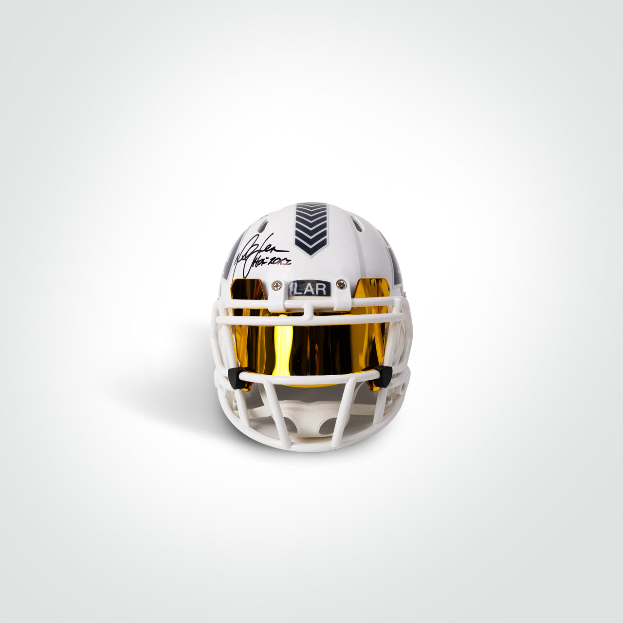 Eric Dickerson & Marshall Faulk Signed Rams Salute to Service Mini Helmet Inscribed HoF Years