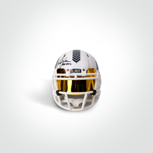 Eric Dickerson & Marshall Faulk Signed Rams Salute to Service Mini Helmet Inscribed HoF Years