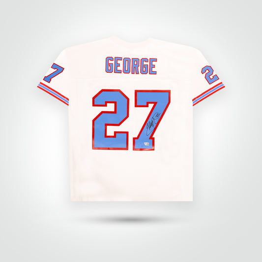 Eddie George Signed Oilers Mitchell & Ness Replica Jersey - The Real Autograph