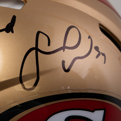 Fred Warner & Dre Greenlaw Dual Signed 49ers Speed Full Size Authentic Helmet Inscribed