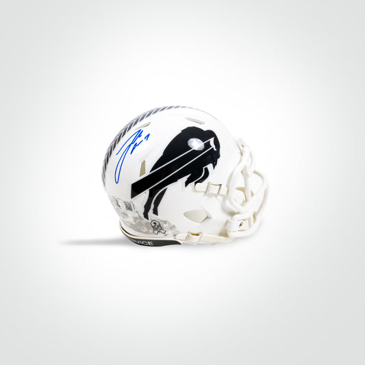 Josh Allen Signed Bills Salute To Service Mini Helmet