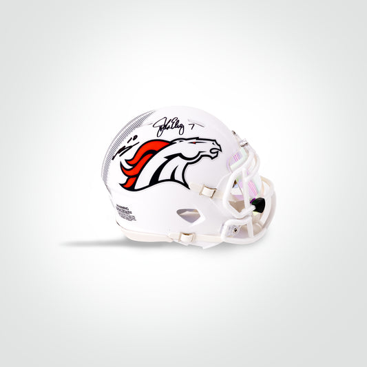 John Elway & Bo Nix Dual Signed Broncos Alternate Mini Helmet