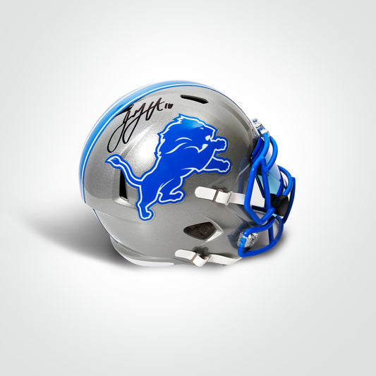 Jared Goff Signed Lions Throwback Speed Full Size Replica Helmet - The Real Autograph