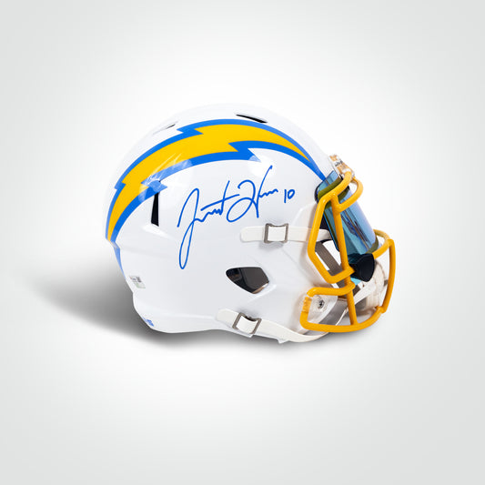 Justin Herbert Signed Chargers Full Size Replica Helmet - The Real Autograph
