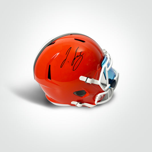 Jerry Jeudy Signed Browns Speed Full Size Replica Helmet - The Real Autograph