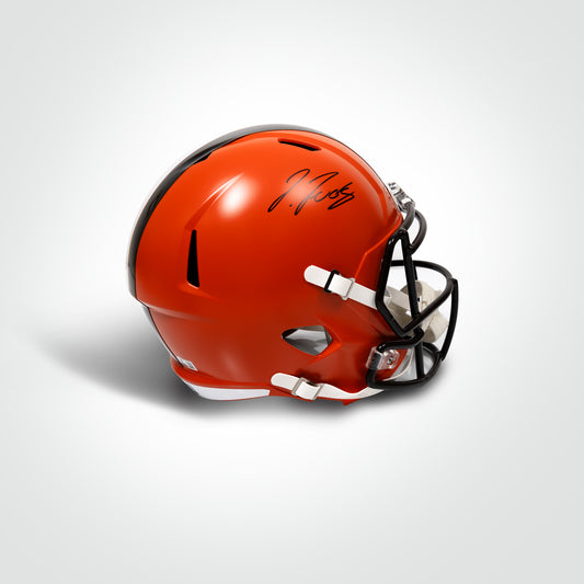 Jerry Jeudy Signed Browns Speed Full Size Replica Helmet - The Real Autograph