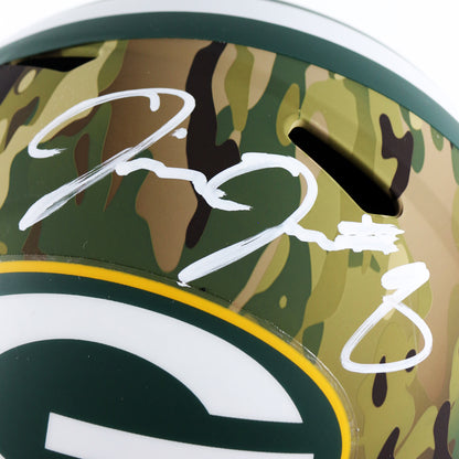 Josh Jacobs Signed Packers Camo Speed Full Size Replica Helmet