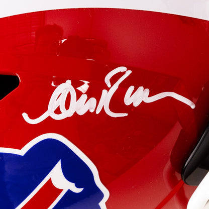 Jim Kelly & Andre Reed Dual Signed Bills Throwback Speed Full Size Replica Helmet - The Real Autograph