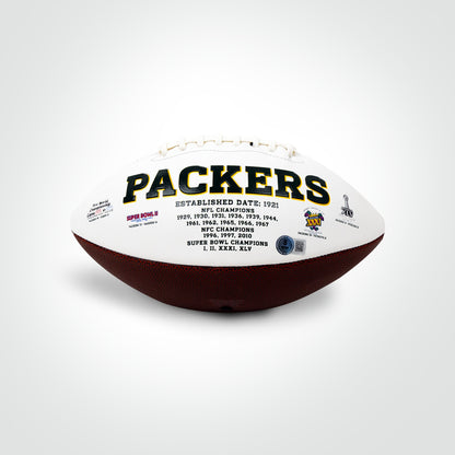 Jordan Love & Aaron Jones Dual Signed Packers White Panel Football - The Real Autograph