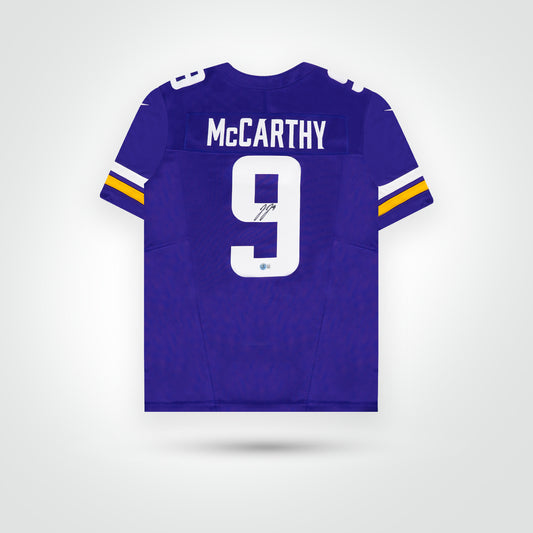 J.J McCarthy Signed Vikings Nike Limited Jersey - The Real Autograph