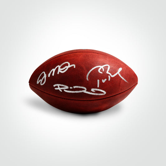 Tom Brady, Patrick Mahomes, and Joe Montana Triple Signed Duke Authentic Football