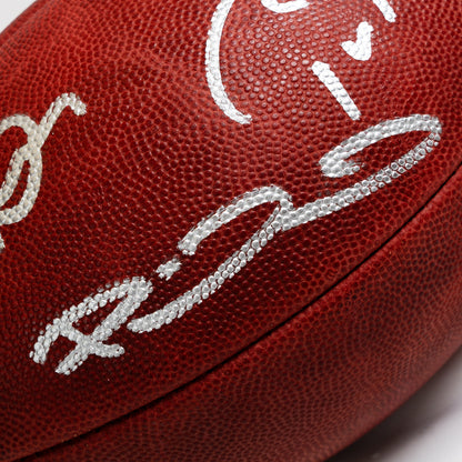 Tom Brady, Patrick Mahomes, and Joe Montana Triple Signed Duke Authentic Football