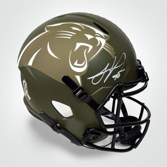 Julius Peppers Signed Panthers Salute To Service Full Size Replica Helmet