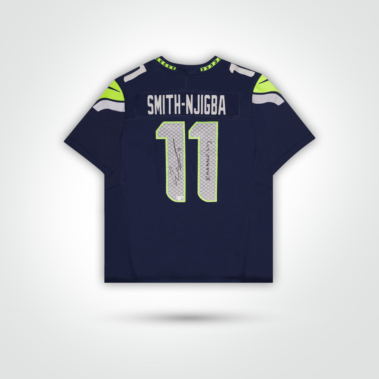 Jaxon Smith-Njigba Signed Seahawks Nike Limited Jersey Inscribed "Emerald City"