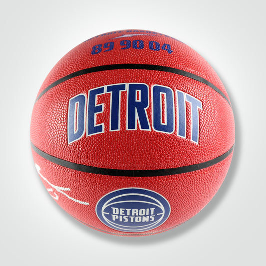 James Wiseman Signed Pistons Wilson 75th Anniversary City Edition Basketball