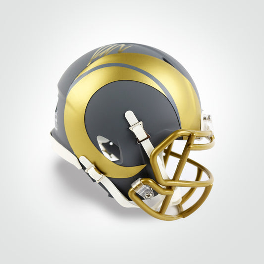 Kyren Williams Signed Rams Slate Speed Mini Helmet