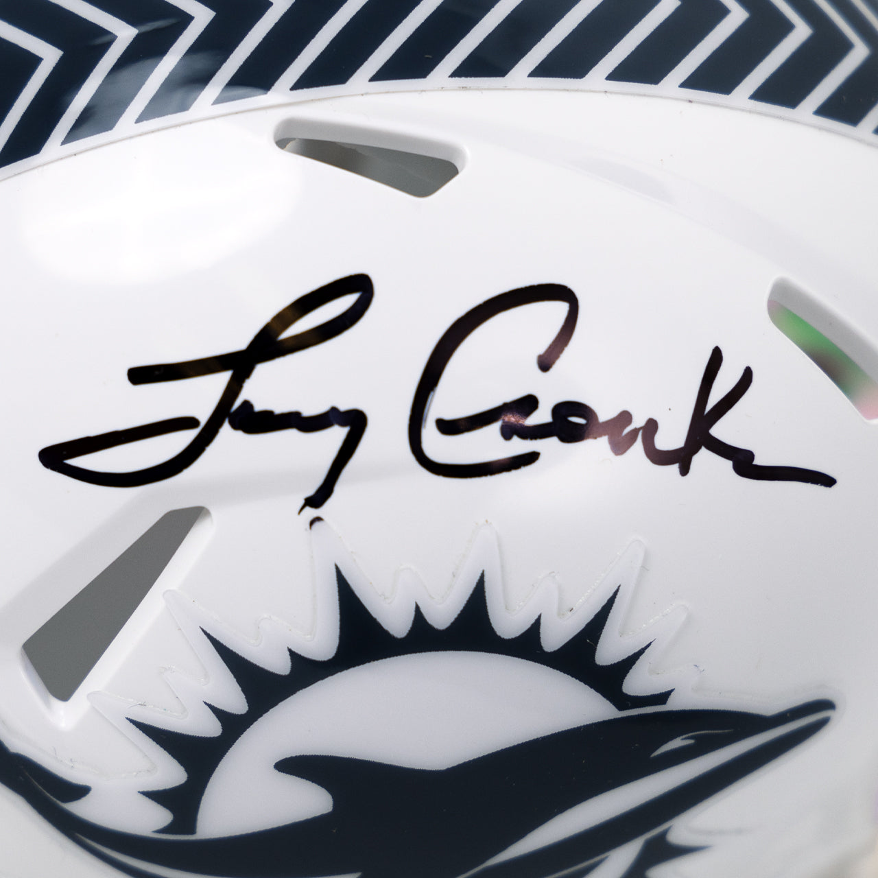 Larry Csonka Signed Dolphins Salute to Service (STS) Mini Helmet