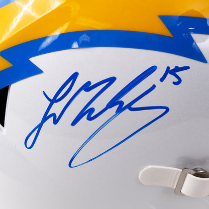 Ladd McConkey Signed Chargers Speed Full Size Replica Helmet Inscribed "Bolt Up!"