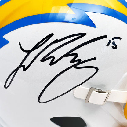 Ladd McConkey Signed Chargers Speed Full Size Replica Helmet - The Real Autograph