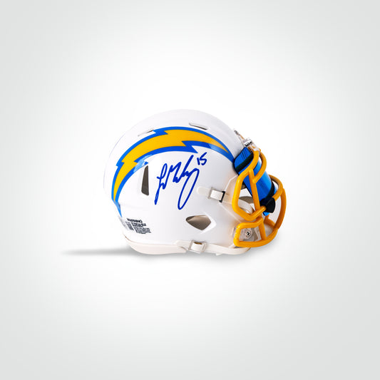 Ladd McConkey Signed Chargers Speed Mini Helmet
