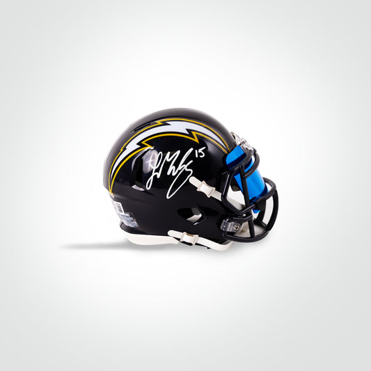 Ladd McConkey Signed Chargers Throwback Mini Helmet