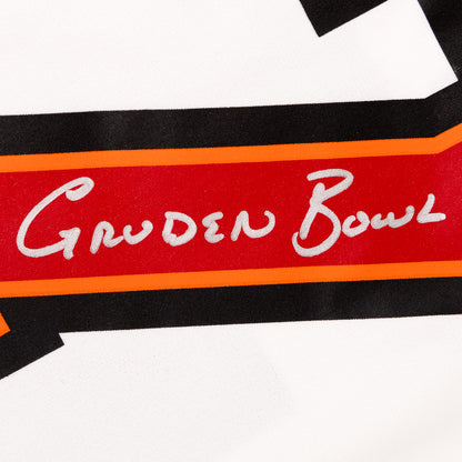 Mike Alstott, Warren Sapp, & Ronde Barber Triple Signed Buccaneers Nike Game Jersey Inscribed "Gruden Bowl"
