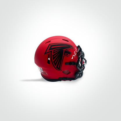 Michael Penix Signed Falcons Rave Mini Helmet - The Real Autograph