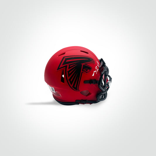 Michael Penix Signed Falcons Rave Mini Helmet - The Real Autograph