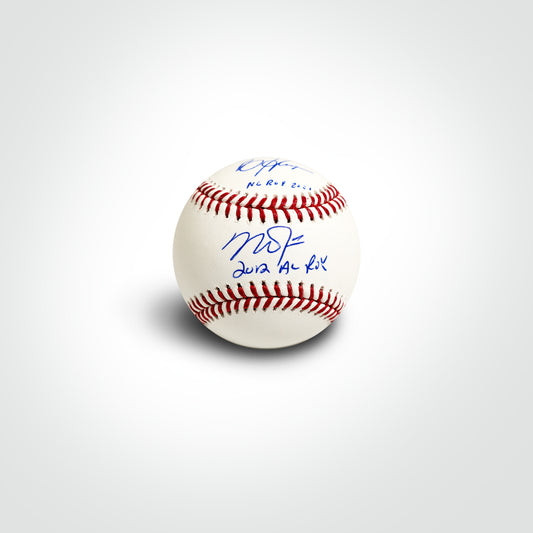 Mike Trout & Bryce Harper Dual Signed Official Major League Baseball Inscribed "2012 AL ROY" & "NL ROY 2021"