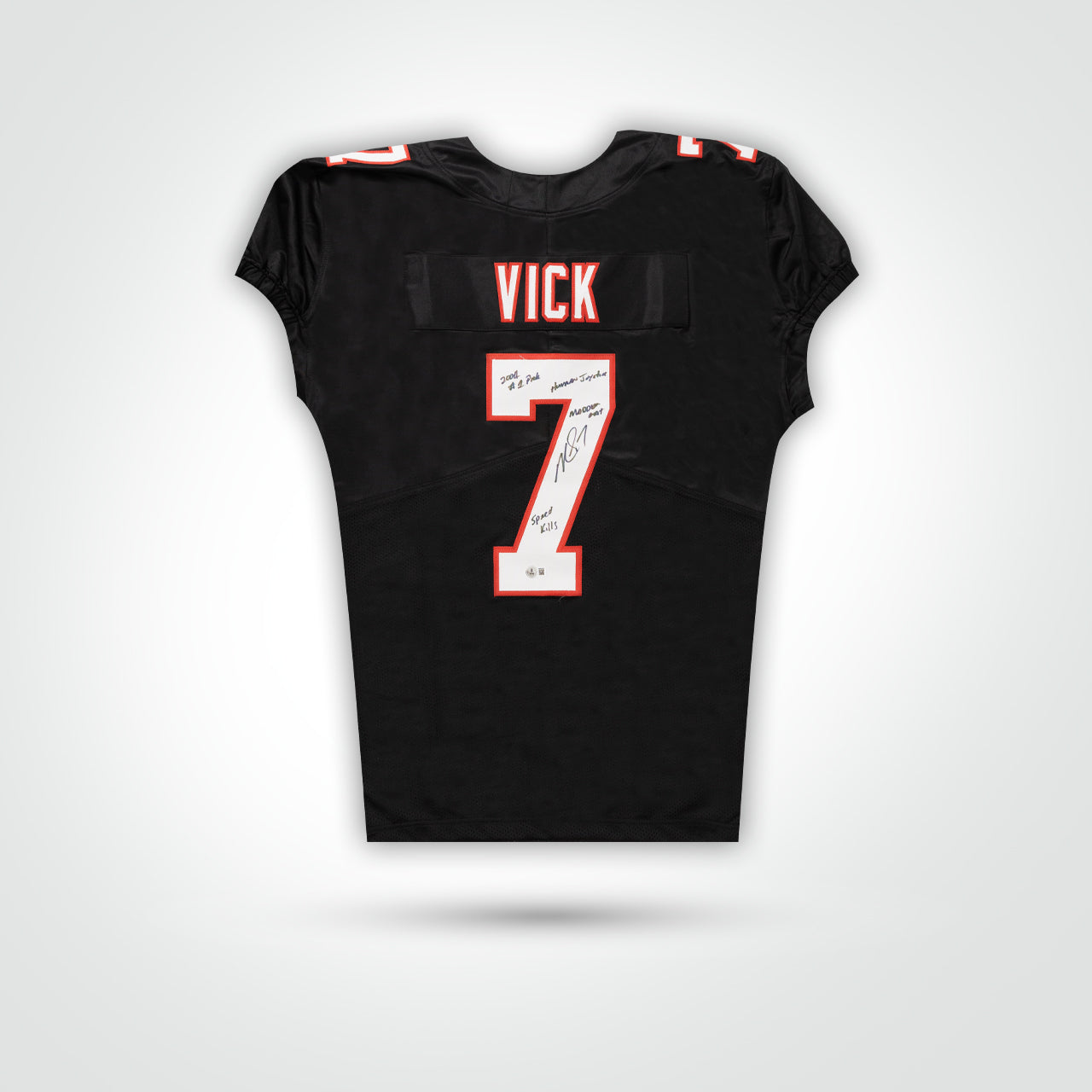 Michael Vick Signed Jersey Inscribed "2001 #1 Pick, Human Joystick, Madden Goat, Speed Kills"