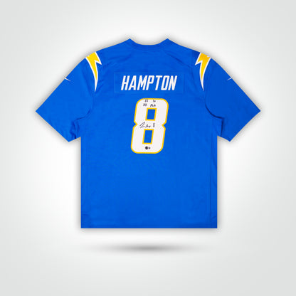 Omarion Hampton Signed Chargers Nike Game Jersey Inscribed "25 1st RD Pick"