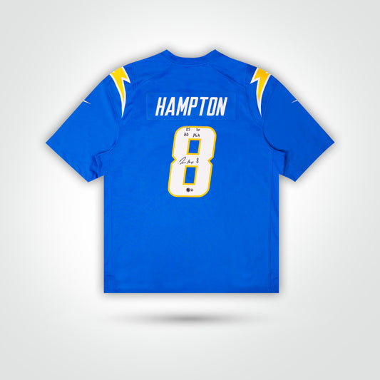 Omarion Hampton Signed Chargers Nike Game Jersey Inscribed "25 1st RD Pick"