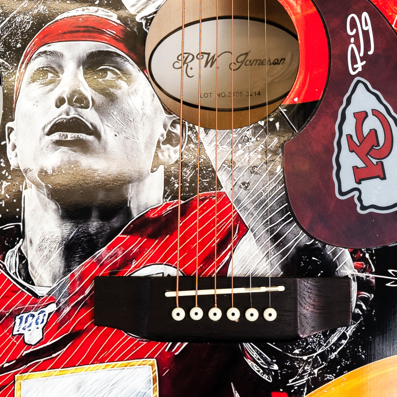 Patrick Mahomes Signed Chiefs Wrapped Guitar