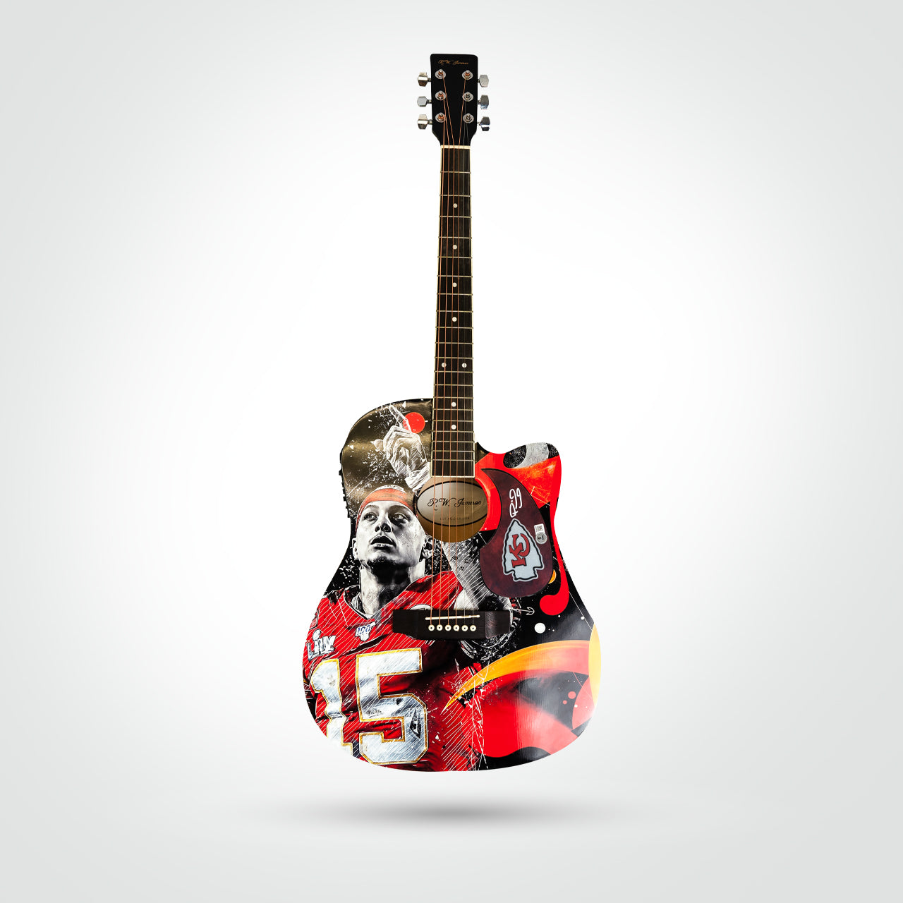 Patrick Mahomes Signed Chiefs Wrapped Guitar