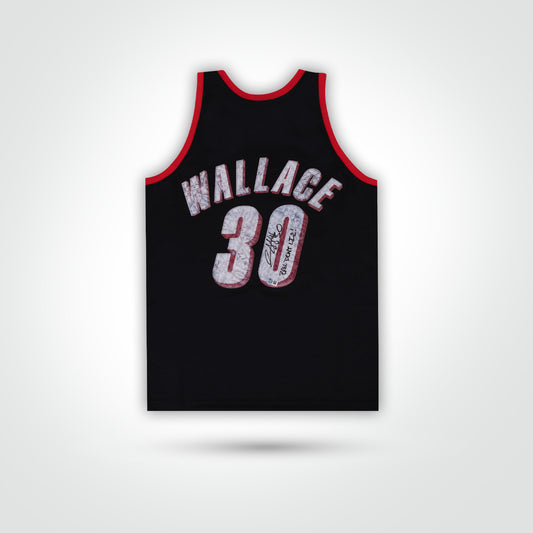 Rasheed Wallace Signed Blazers Mitchell & Ness Swingman Jersey Inscribed "Ball Don't Lie!" - The Real Autograph