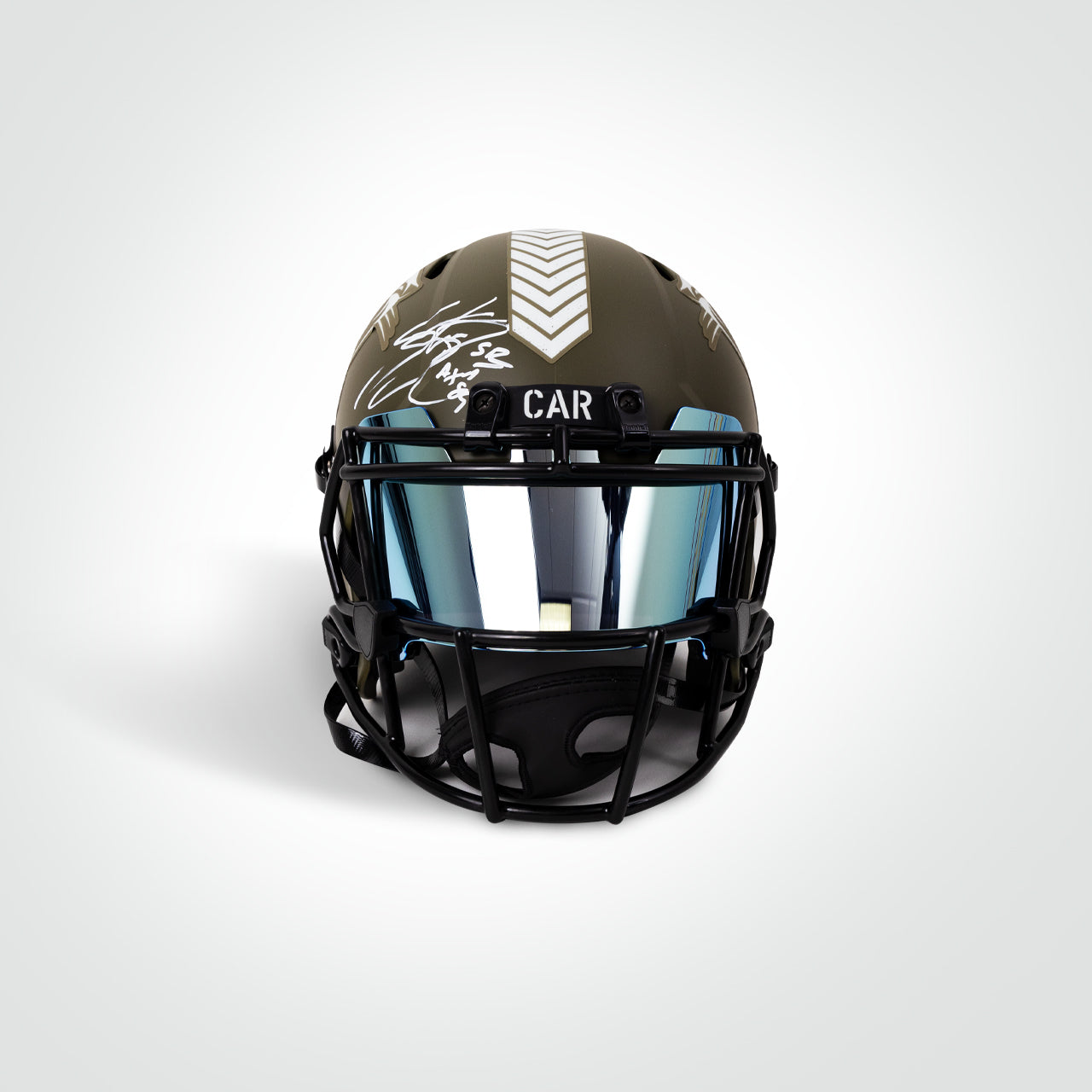 Steve Smith Sr. Signed Panthers Salute to Service (STS) Full Size Replica Helmet