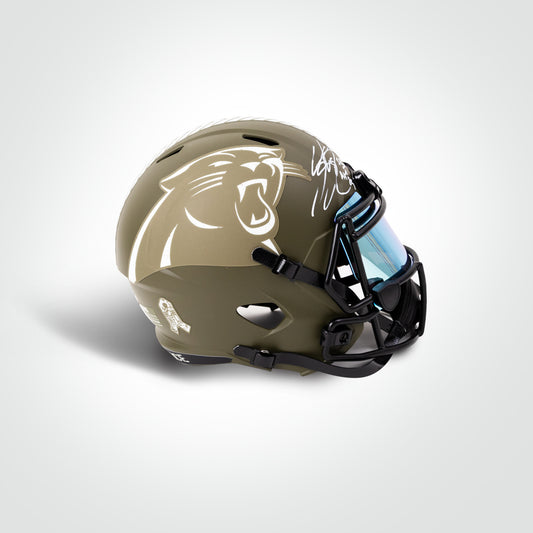 Steve Smith Sr. Signed Panthers Salute to Service (STS) Full Size Replica Helmet