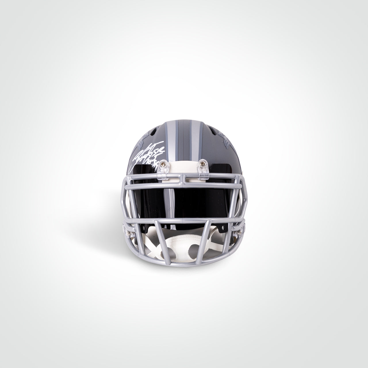 Steve Smith Sr. Signed Panthers Slate Mini Helmet