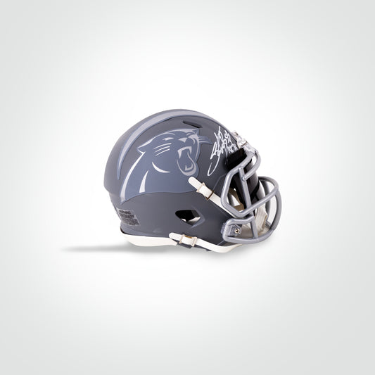 Steve Smith Sr. Signed Panthers Slate Mini Helmet