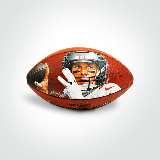 Tom Brady Signed Buccaneers Hand Painted Superbowl LIV Duke Authentic Football