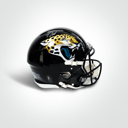 Travis Hunter Signed Jaguars Speed Full Size Authentic Helmet Inscribed "2025 #2 Pick"