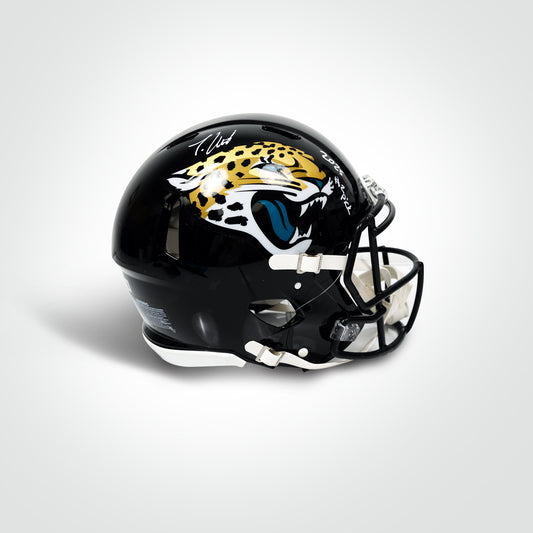 Travis Hunter Signed Jaguars Speed Full Size Authentic Helmet Inscribed "2025 #2 Pick"