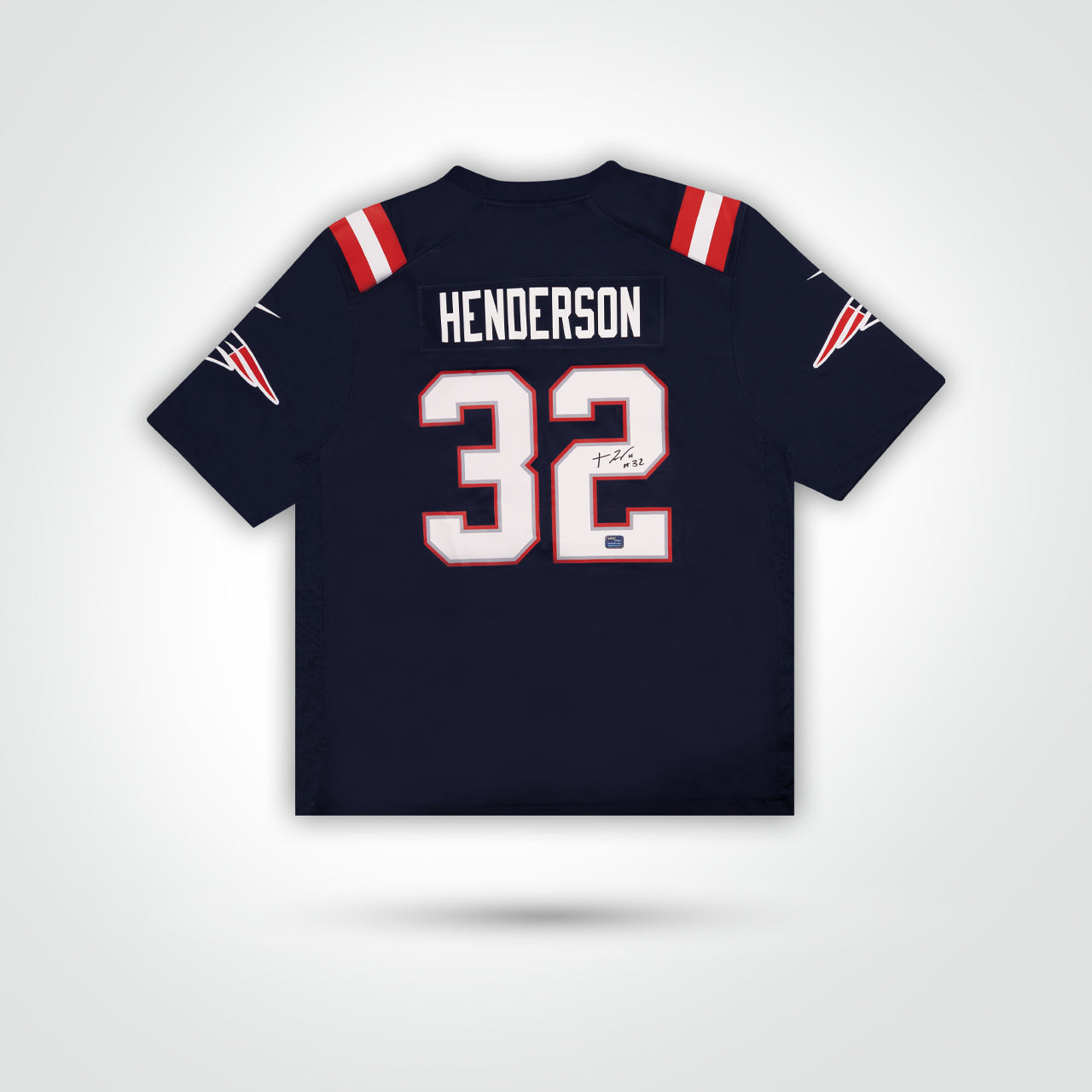 TreVeyon Henderson Signed Patriots Nike Game Jersey