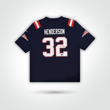TreVeyon Henderson Signed Patriots Nike Game Jersey